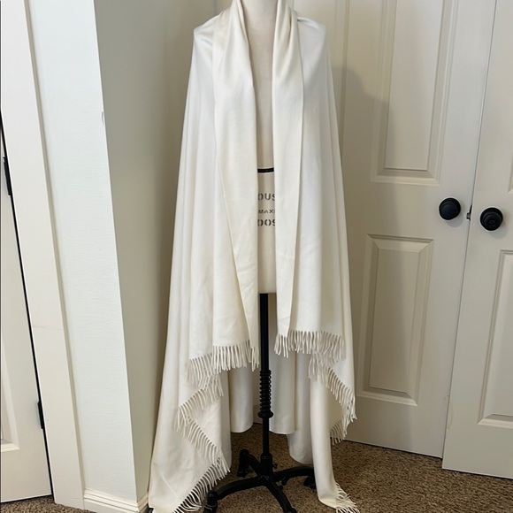 Hermes Accessories - Elegant Cream Fringe Shawl by Hermes very rare and beautiful